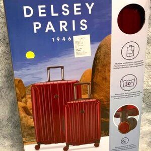 Delsey Paris 2pc Red Travel Luggage Set. #98